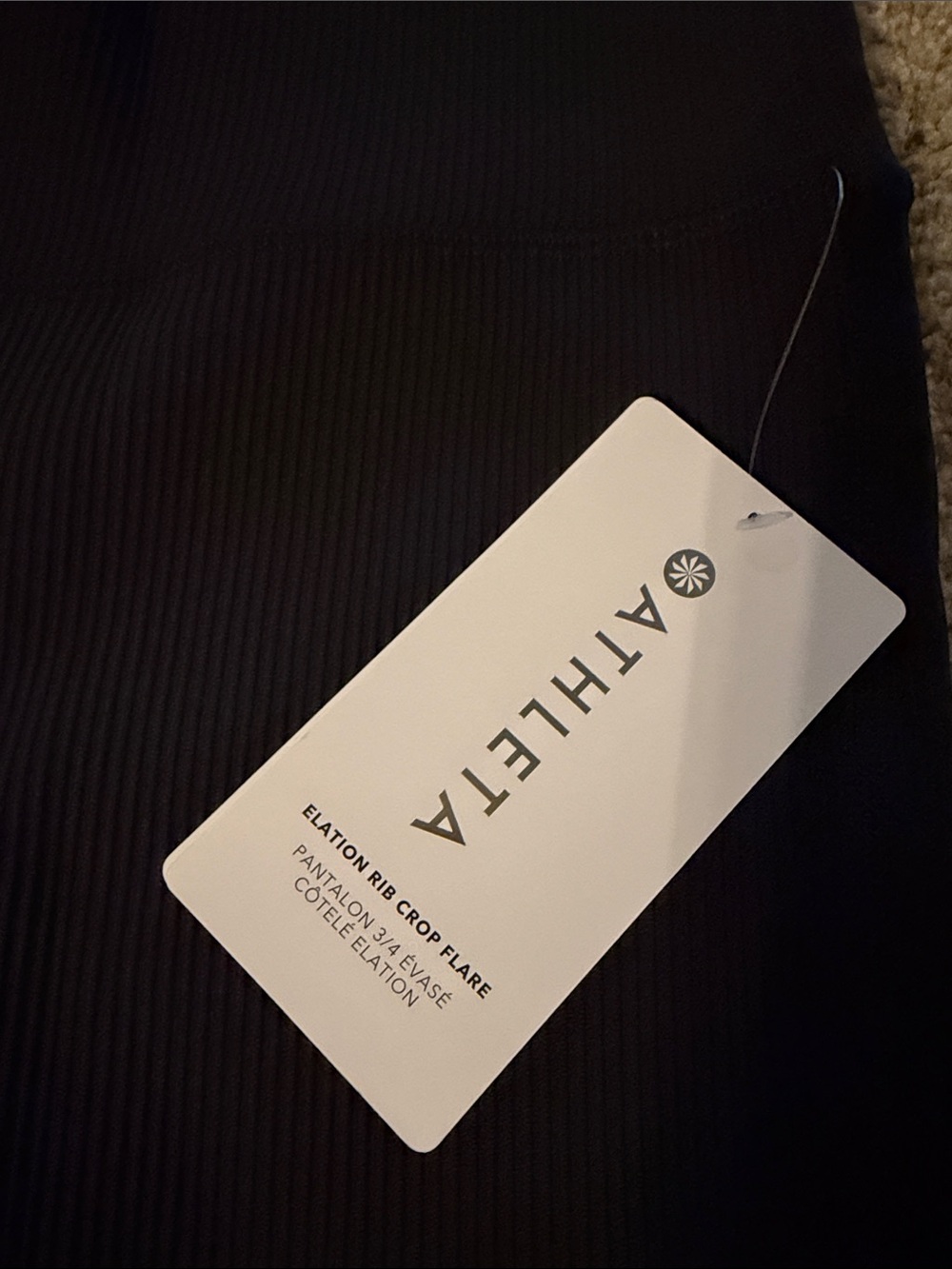Athleta Black Ribbed Flare Leggings - Picture 4 of 5